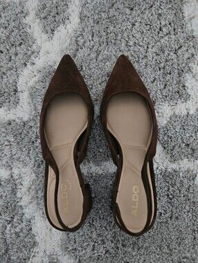 Uliana Brown Suede Slingbacks